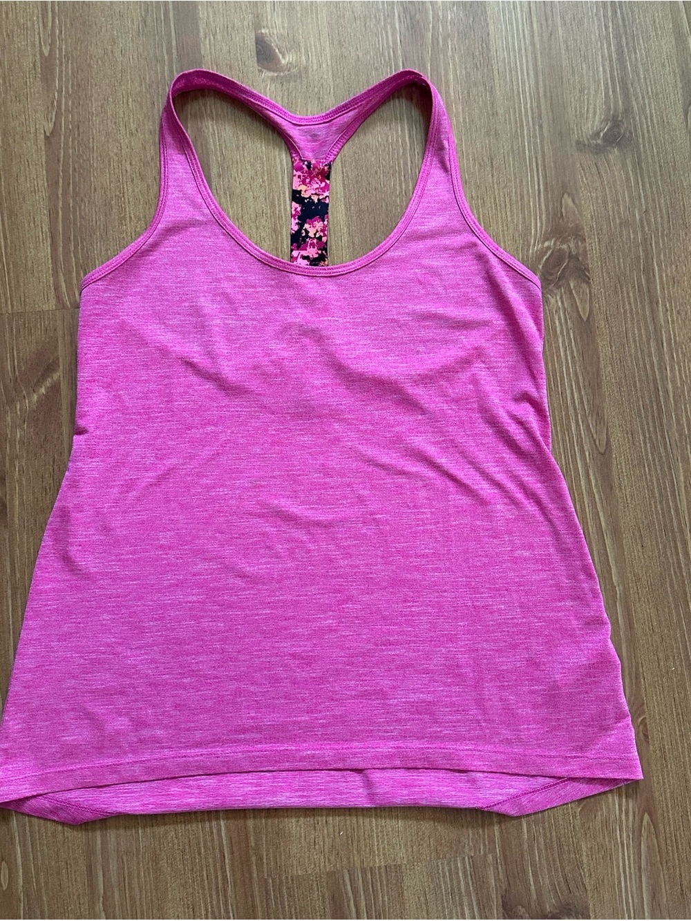 Old Navy Pink Racerback Tank with Floral Back Strap